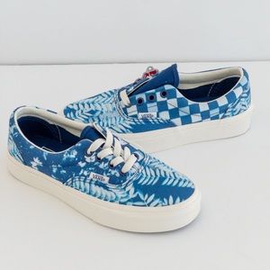 Vans era solar floral blue sneaker shoes check
